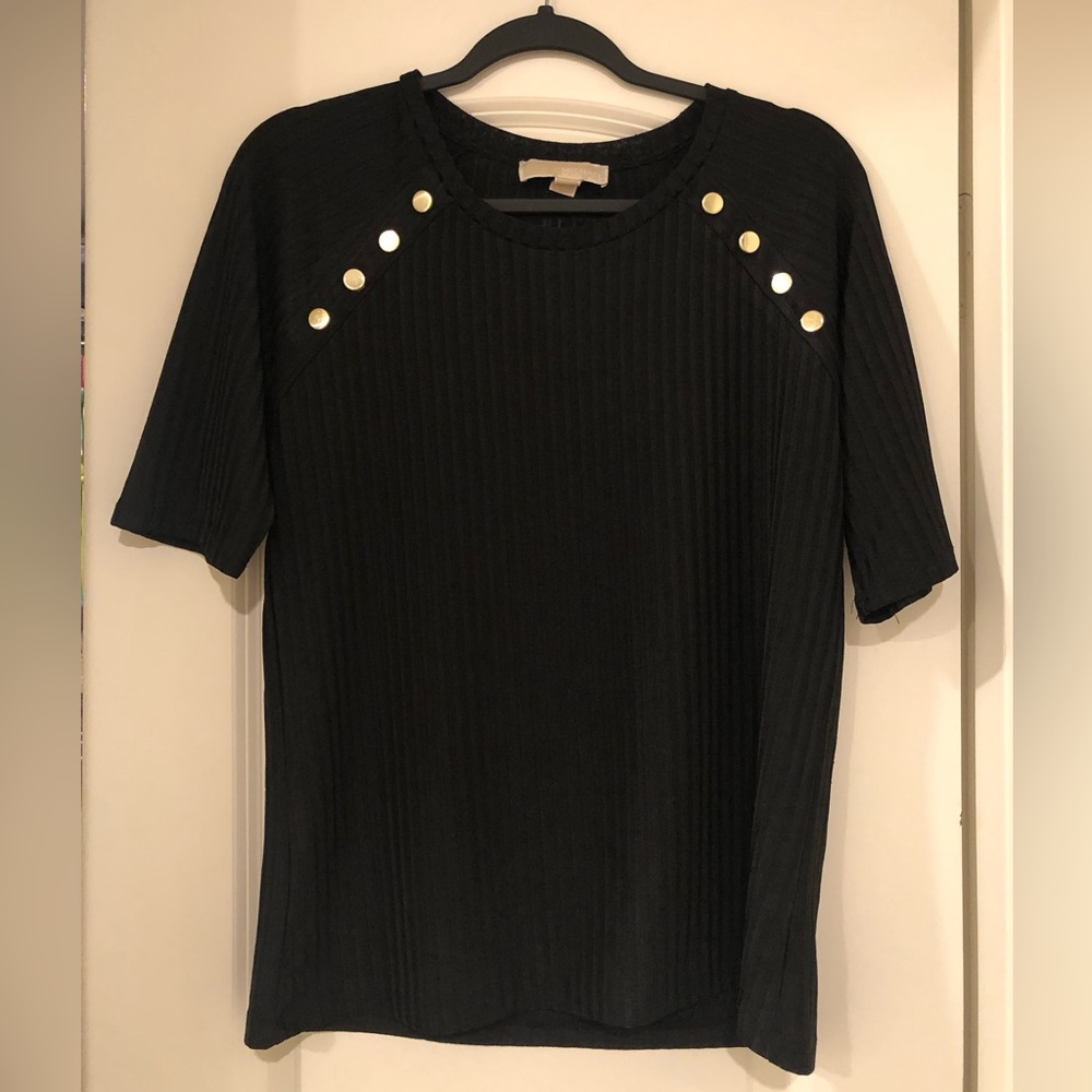 Michael Kors Black And Gold Top